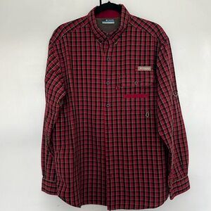 Columbia PFG Men’s Plaid 100% Cotton Shirt Size LG